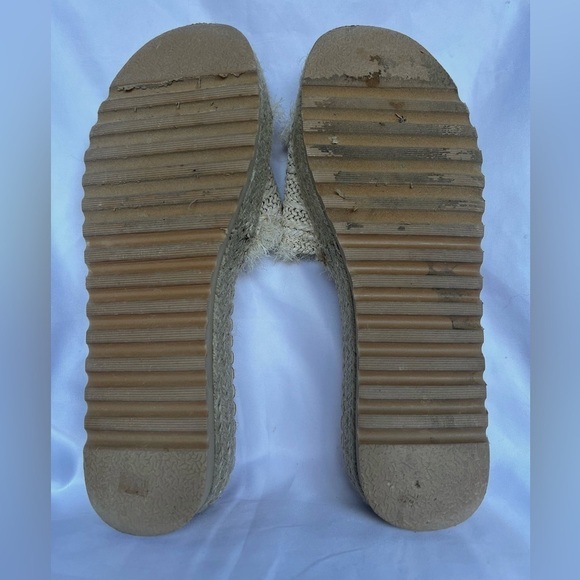 Matisse Seashell Cream Raffia Platform Slides 9 - Picture 8 of 10